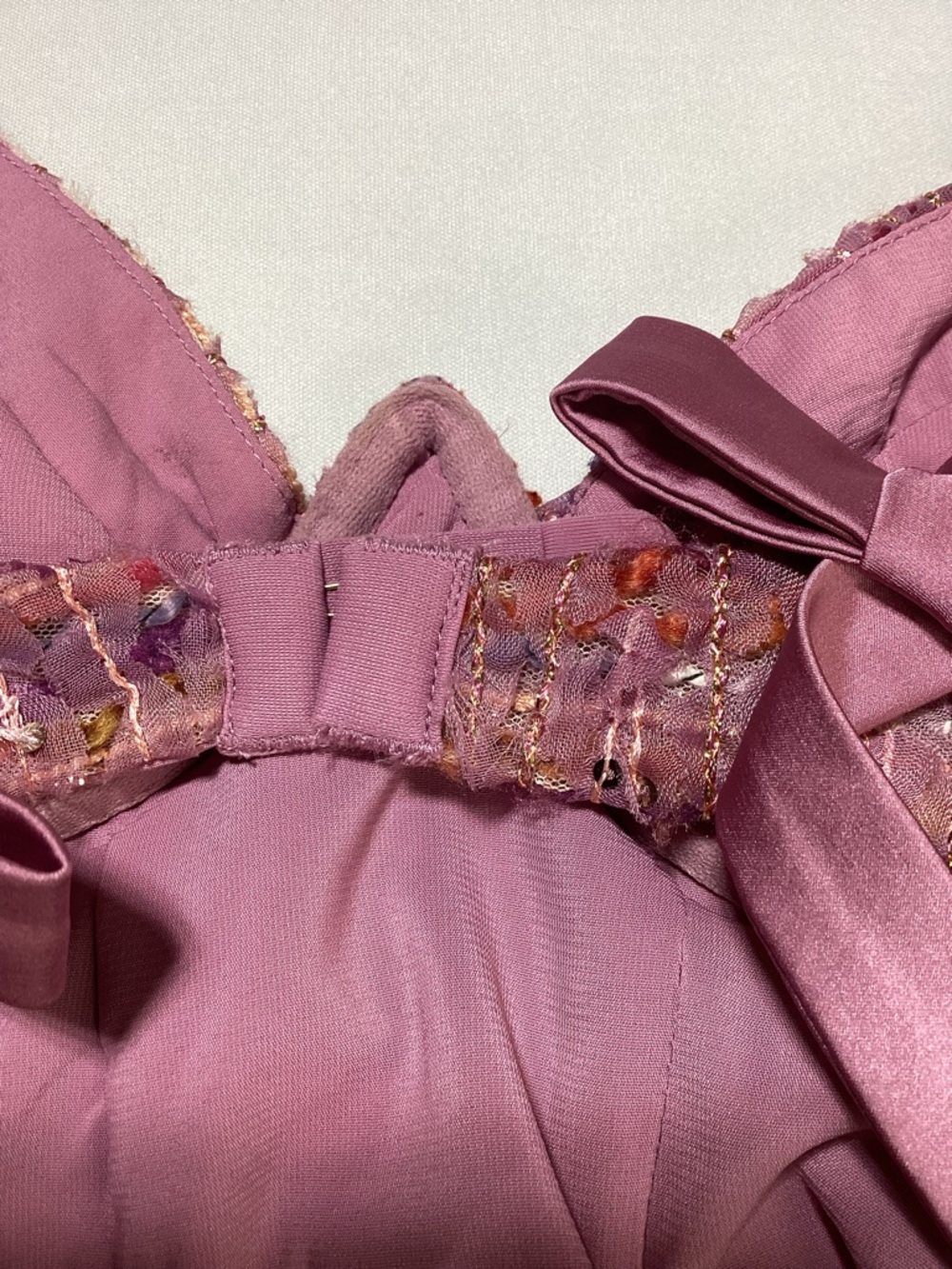 For Love & Lemons Celine Pink Tweed Mini Dress with Gold Chain Straps - Picture 6 of 14
